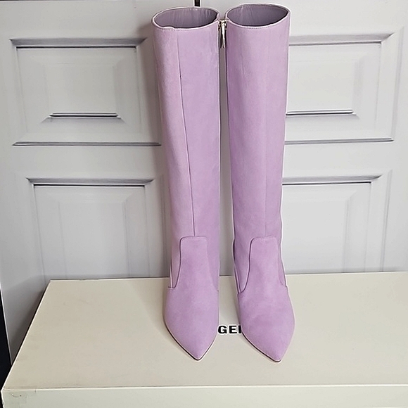 NIB. L'AGENCE Lena Knee High Boot in Lavender Suede - Picture 3 of 15
